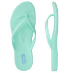 Turquoise flip flops with arch support