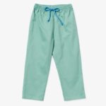 Turqouise kids' trousers with blue drawstring