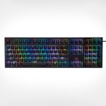 Black keyboard with backlighting in various colors