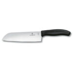 Chefs' knife with black plastic handle