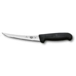 Steel filet knife with black plastic handle