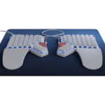 White ergonomic keyboard with backlighting