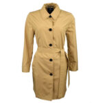 Light beige balmacaan raincoat for women frontview