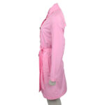 Pink balmacaan raincoat for women sideview