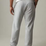 Backview of grey sweatpants with back pocket.