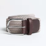 Beige woven belt.