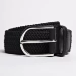 Black woven belt.