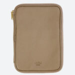 Beige leather tech organizer.