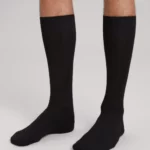 Black cotton crew socks.