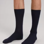 Dark navy wool crew socks.