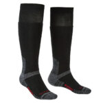 Dark grey overcalf socks.