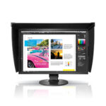 Computer coloredge monitor with monitor hood.