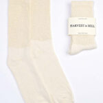 White cotton crew socks.