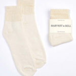 White cotton ankle socks.