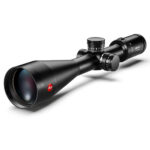 Frontview of black rifle scope.