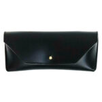 Black leather eyewear travel case.