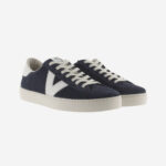 Navy men's sneakers with white detailing.