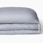 Grey duvet cover.