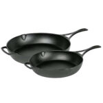 Cast iron skillet set.