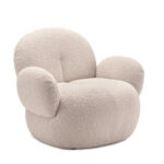 White fluffy chair.