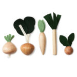 Toy wooden vegetables.